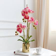 Artificial flower with vase vivid orchid flower real touch orchid flower with pot for home office decorations. High Grade Well Designed Table Flower Vase Artificial Latex Orchid Flower Arrangement Real Touch Ins Popular Artificial Dried Flowers Aliexpress