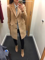 Double breasted branded buttons pleat on sides slit side pockets branded lining hip length black/white tweed size: Jules Style Diary J Crew Wool Topcoat Review