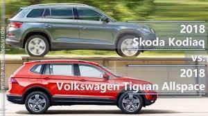 Dual tone beige and black interiors like superb l&k or kodiaq (vw has all black, which imo makes the already small cabin of troc feel even smaller) 2018 Skoda Kodiaq Vs 2018 Volkswagen Tiguan Allspace Technical Comparison Youtube