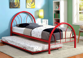 I'm not sure, but this bed looks like a gondola of some sort because of the curves add a collection. Rainbow Red High Headboard Full Metal Platform Bed W Trundle Sans Midman Furniture