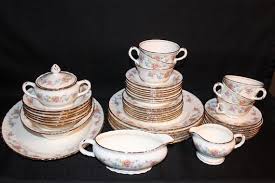 Vintage Pope Gosser Florence China Set 6 Full Place Settings 6 Pieces per  Place Setting