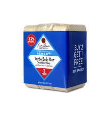 Looking for the best natural bar soap for men? Turbo Body Bar Scrubbing Soap 3 Pack Jack Black