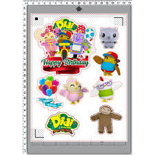 Didi and friends + boboiboy double theme birthday cake. Didi Friends Cake Topper 012