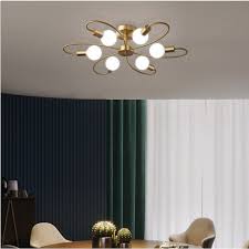 Flush mount ceiling light mid century modern. Chandelier Flush Mount Ceiling Light Brushed Golds Finish Mid Century Modern Pendant Lighting 3 6 8 Lights For Foyer Dining Room Bedroom Restaurant Shopee Philippines
