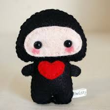 I Love You Ninja Kawaii Mini Felt Plush Etsy