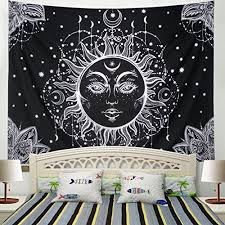 Black And White Wall Tapestry Amazon Racunbula Sun And Moon Tapestry Wall Hanging Psychedelic Https Www Amazon Com Dp B07d9km4bx Ref Cm S Sun And Moon Tapestry Moon Tapestry Tapestry Bedroom