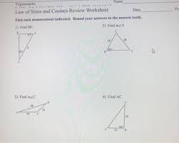 Finding the missing values in triangles by using the trig formulas. Solved Name Trigonometry 2016 Kuta Software Llc All Righ Chegg Com