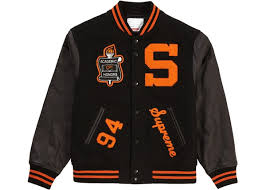 You can customize our varsity jackets in any way you want materials, colors, logos, letters and numbers. Supreme Team Varsity Jacket Black Stockx News