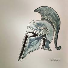 Spartan Helmet Warrior Drawing Greece Drawing Skulls Drawing