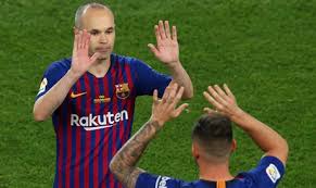 Image result for INiesta bids farewell to barca