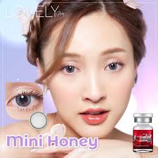 💋 มีค่าสายตา 💋 Lovelylens Mini Honey Gray Brown บิ๊กอาย สุดปัง  คอนแทคเลนส์ รายเดือน มีอย แถมตลับฟรี เลนส์นิ่ม สวยปังมาก