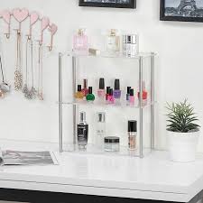Complete with a backsplash, this is. 3 Tier Clear Acrylic Stainless Steel Tabletop Display Shelf Mygift