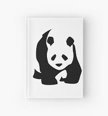 Black And White Kung Fu Panda Logo Giant Panda Hardcover Journal By Blackstargirl Cartoon Clip Art Save The Pandas