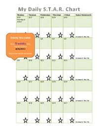 Daily Star Chart Calendar For 2014 15 School Year