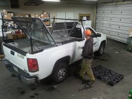 Does anyone know of a soft roll up tonneau that will work with a headache rack with side rails? Ladder Rack Hard Truck Bed Cover On Silverado Pickup Tru Flickr