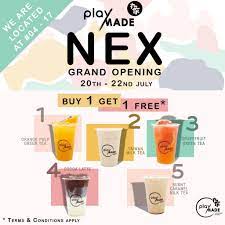 Playmade Singapore Nex Shopping Mall Opening 1 For 1 Promotion 20 22 Jul 2018 Shopping Mall Digital Menu Menu Design