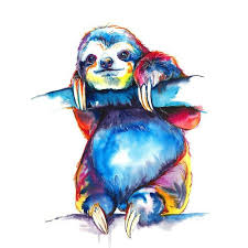 New 100 Resin Square Drill 5d Diamond Painting Animal Painted Sloth Full Diy Diamond Embroidery Mosaic Nee Sloth Art Watercolor Painting Etsy Animal Paintings