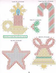 Plastic canvas pattern 16 tree trims christmas holiday decoration ornament reindeer santa stocking candy cane holly bauble snowman candle. Happy Holiday Trims 3 6 Plastic Canvas Patterns Plastic Canvas Christmas Plastic Canvas Ornaments