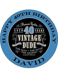 These gift ideas can also be given to family, or your partners, to show them how they've come a long way, and that their age only defines time, and not them. 40th Birthday Cake Top Man Topcake Ireland