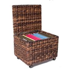 The container store group, inc. Birdrock Home Birdrock Home Seagrass Rolling File Cabinet Storage Organizer Box With Lid Home Office Decor Decorative Organize Letter Legal Hanging Filing Container Strong Durable Toy Pillow