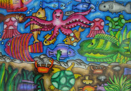 Sebuah ilustrasi seorang yang sedang meneliti dasar laut dengan menggunakan kapal selam. 40 Top Gambar Pemandangan Bawah Laut Dengan Crayon Pemandanganbaruu