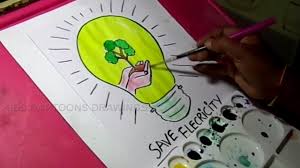 How To Draw Save Electricity Save Energy Drawing