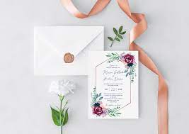 Invitatii De Nunta Burgundy Geometry White Sand Boutique