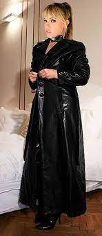 Lady In Shiny Long Leather Coat Long Leather Coat Leather Coat Womens Leather Coat