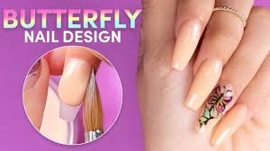Cute acrylic nails acrylic nail designs cute nails my nails acrylic art kylie jenner nails khloe kardashian nails coffin nails designs kylie jenner nail polish. Acrylic Butterfly Nails Kylie Jenner Inspired Nails Nude Acrylic Nail Tutorial Youtube
