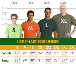 Unisex Shirt Sizing The Ann Arbor T Shirt Company
