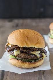 Caramelized Onion Gouda Burger Recipe Yummly Recipe Beef Burgers Gourmet Burgers Food