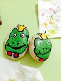 Tas Boyama Kurbaga Prens Sugar Cookie Painted Rocks Desserts
