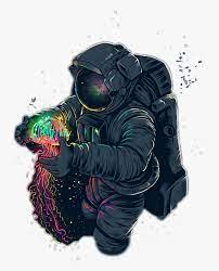 If so then you'll enjoy this audio responsive wallpaper! Space Spacewalker Astronaut Galaxy Stars Jellyfish Hd Png Download Kindpng