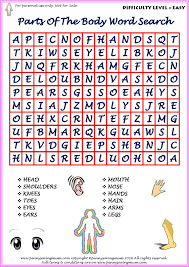 Word Search Parts Of The Body Easy Version Pdf Easy Word Search Word Find Kids Crossword Puzzles