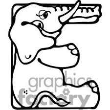 Alphabet Letters Clipart Black And White Letter E Elephant Clipart Royalty Free Clipart 380262 Elephant Coloring Page Letter E Craft Coloring Pages