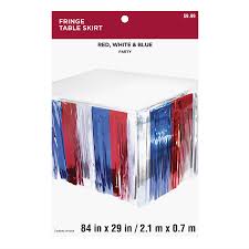 Red White Blue Foil Fringe Table Skirt By Celebrate It In 2020 Blue Foil Table Skirt Red White Blue Decorations