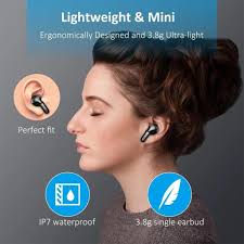 Wireless Earbud Bluetooth Headphones 5.3 40H EarBuds Bass Stereo Earphones  Noise Cancelling Mic in-Ear Earbud USB-C LED Display IP7 Waterproof Sport