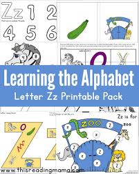 learning the alphabet free letter z printable pack