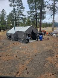 Elk camp Arizona freezing cold but inside tent temp was at 65.