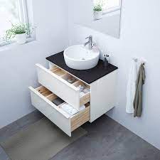 Avec les meubles sous lavabo rien de plus simple que doptimiser lespace dans la salle de bains. Godmorgon Meuble Lavabo 2tir Brillant Blanc 80x47x58 Cm Ikea