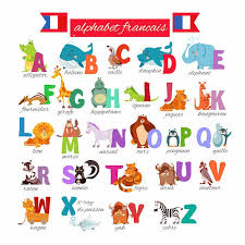 French Alphabet With Animals France For Kids French Alphabet Alphabet Illustration