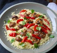 When the couscous is cool enough to touch, moisten and season the grains with about 1 cup of the lamb broth, using the same rubbing technique as before. Mushroom And Bell Pepper Couscous My Favourite Pastime