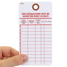 Fire extinguisher inspections • monthly visual inspection: Fire Extinguisher Monthly Maintenance Tag Sku T338 C 100
