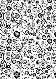 Black And White Floral Design Black White Floral Swirls A4 Backing Paper