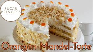 Saftige Frische Orangen Mandelbiskuit Torte Orangentorte Mandeltort Orangen Torte Lebensmittel Essen Kuchen Und Torten