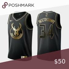 Black And Gold Jersey Bucks Giannis Antetokounmpo Black Gold Jersey 1 Brand New With Tags 2 All Items Size Available In Stock 3 All Items Fit In 2020 Jersey Sweatshirt Shirt Nba Shirts
