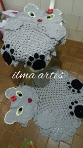 Jogo De Banheiro De Gato Cinza Jogos De Banheiro Jogos De Banheiro Croche Croche Para Banheiro