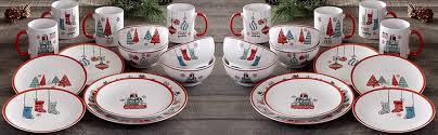 Find christmas stoneware dinnerware set appropriate for both everyday and occasional use at alibaba.com. American Atelier Holiday Christmas Round Dinnerware Set 16 Piece Stoneware Party Collection W 4 Dinner Salad Plates 4 Bowls 4 Mugs Unique Gift Idea 10 5 White Red Amazon Sg Home