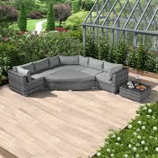 The sofa set curves inwards to form a perfect and. Nova Deluxe Curved Rattan Corner Sofa Set