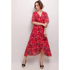 Download floral pattern stock vectors. Women S Vintage 1970s Red Floral Wrap Around Midi Dress Tagareen